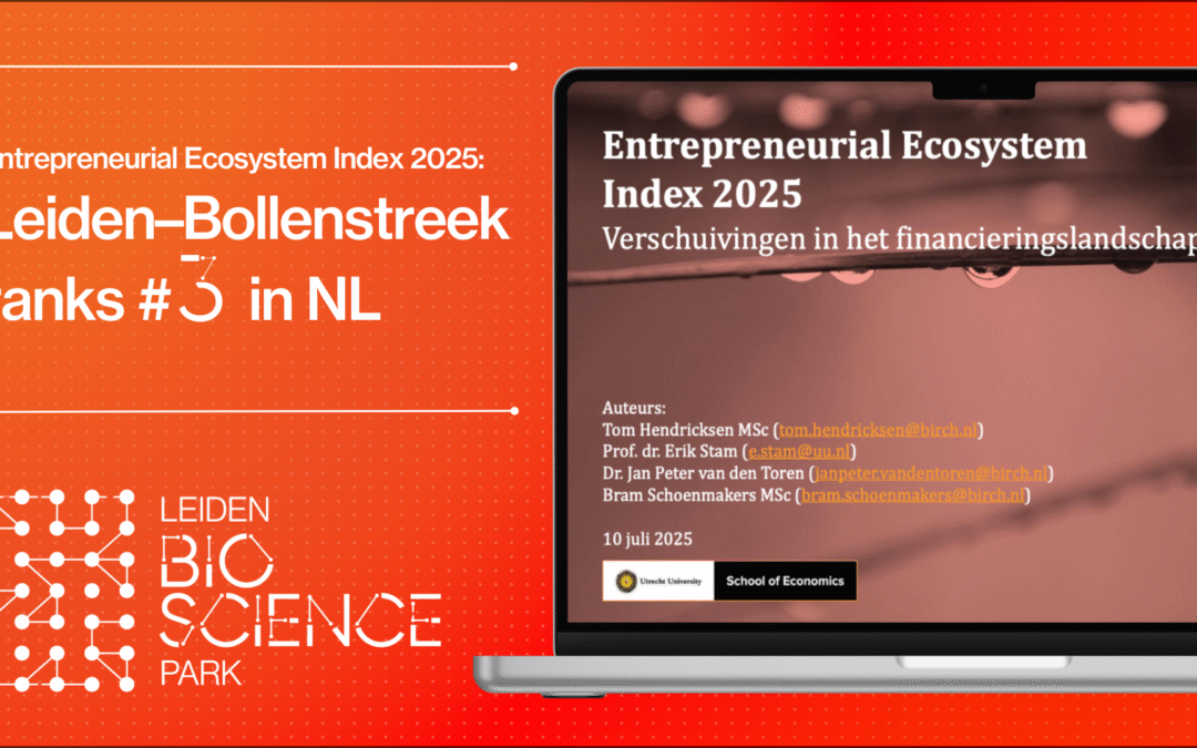 Entrepreneurial Ecosystem Index 2025:  Leiden–Bollenstreek ranks #3 in NL