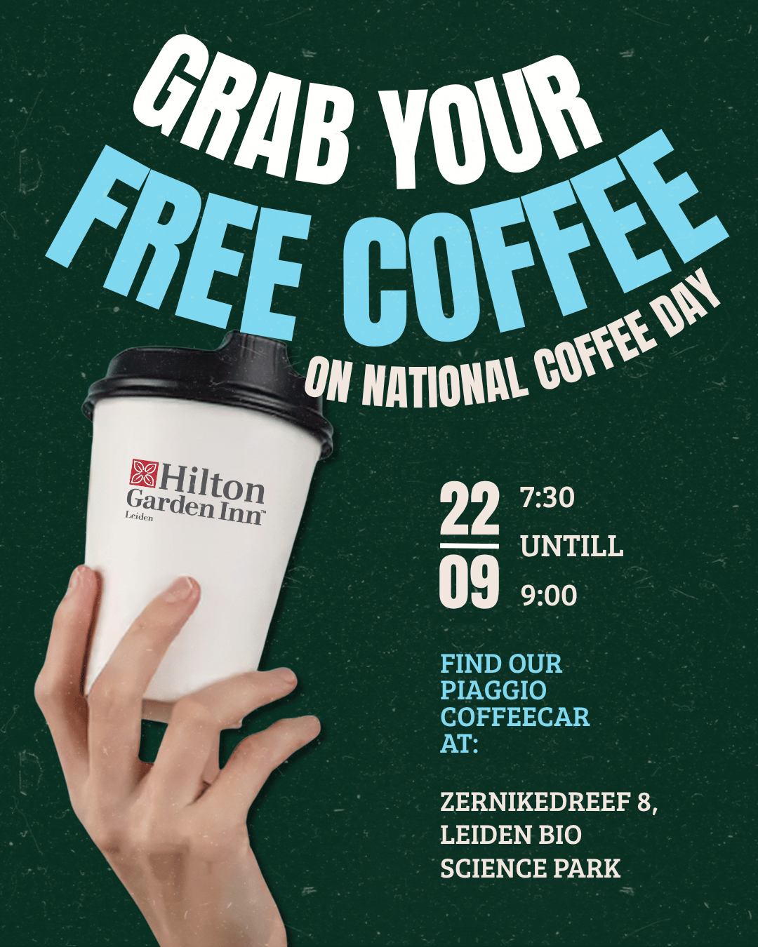 Free Coffee on National Coffee Day – Hilton Garden Inn